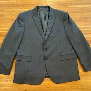 Egara grey 100% wool blazer suit jacket size 48R